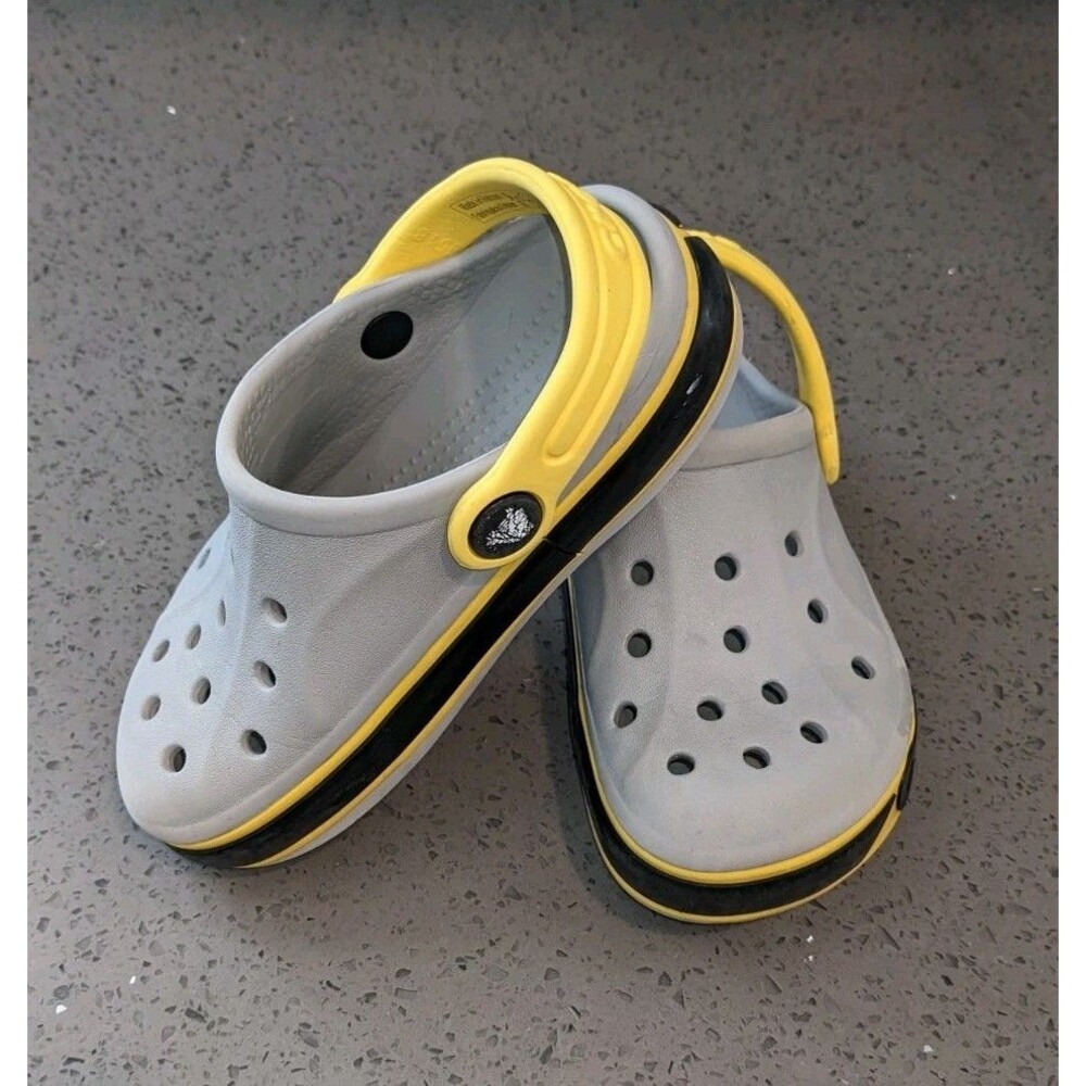 Crocs Kids Bayaband Clog Slip On Comfort Water Shoes Construction Yellow Size C9